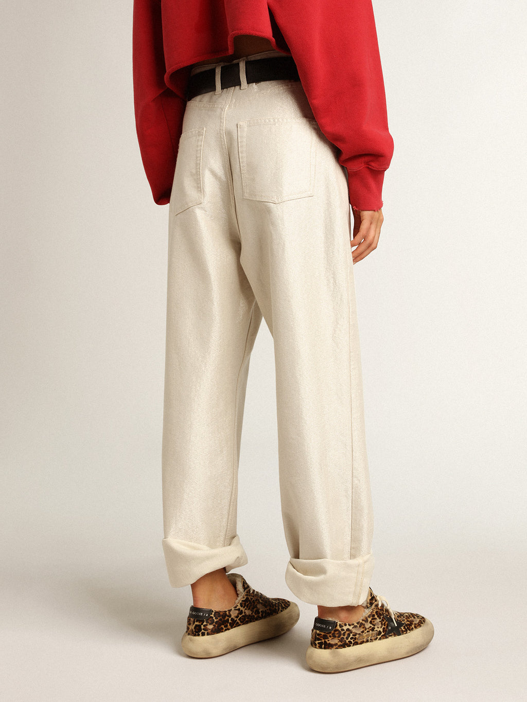 Golden white denim pants| Golden Goose