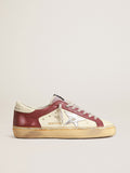 Super-Star in nappa leather with burgundy inserts and silver star| Golden Goose