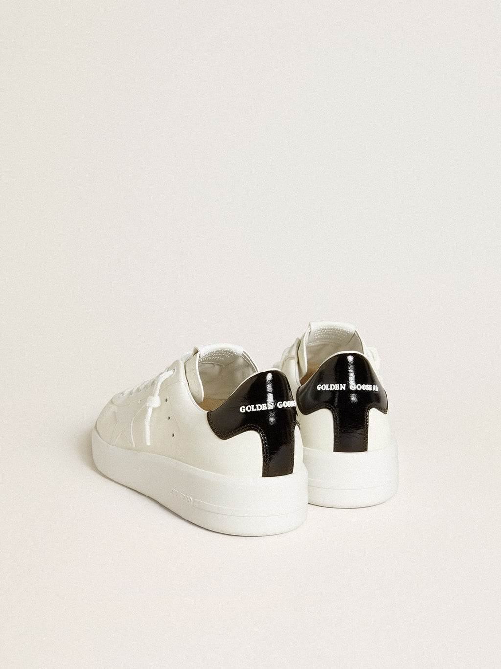 Men's Purestar with leather star and black patent leather heel tab| Golden Goose