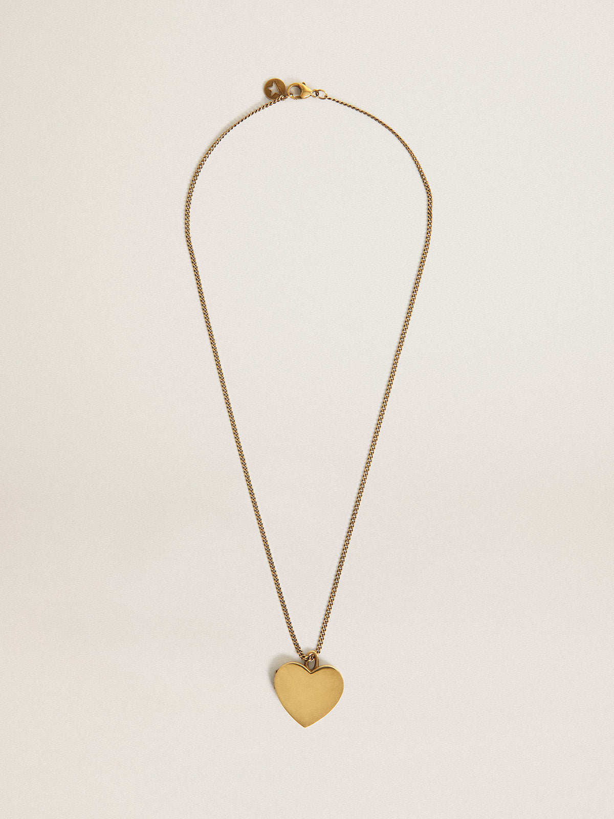 Necklace in antique gold color with heart charms| Golden Goose