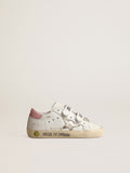 Old School Junior with metallic leather star and pink heel tab| Golden Goose