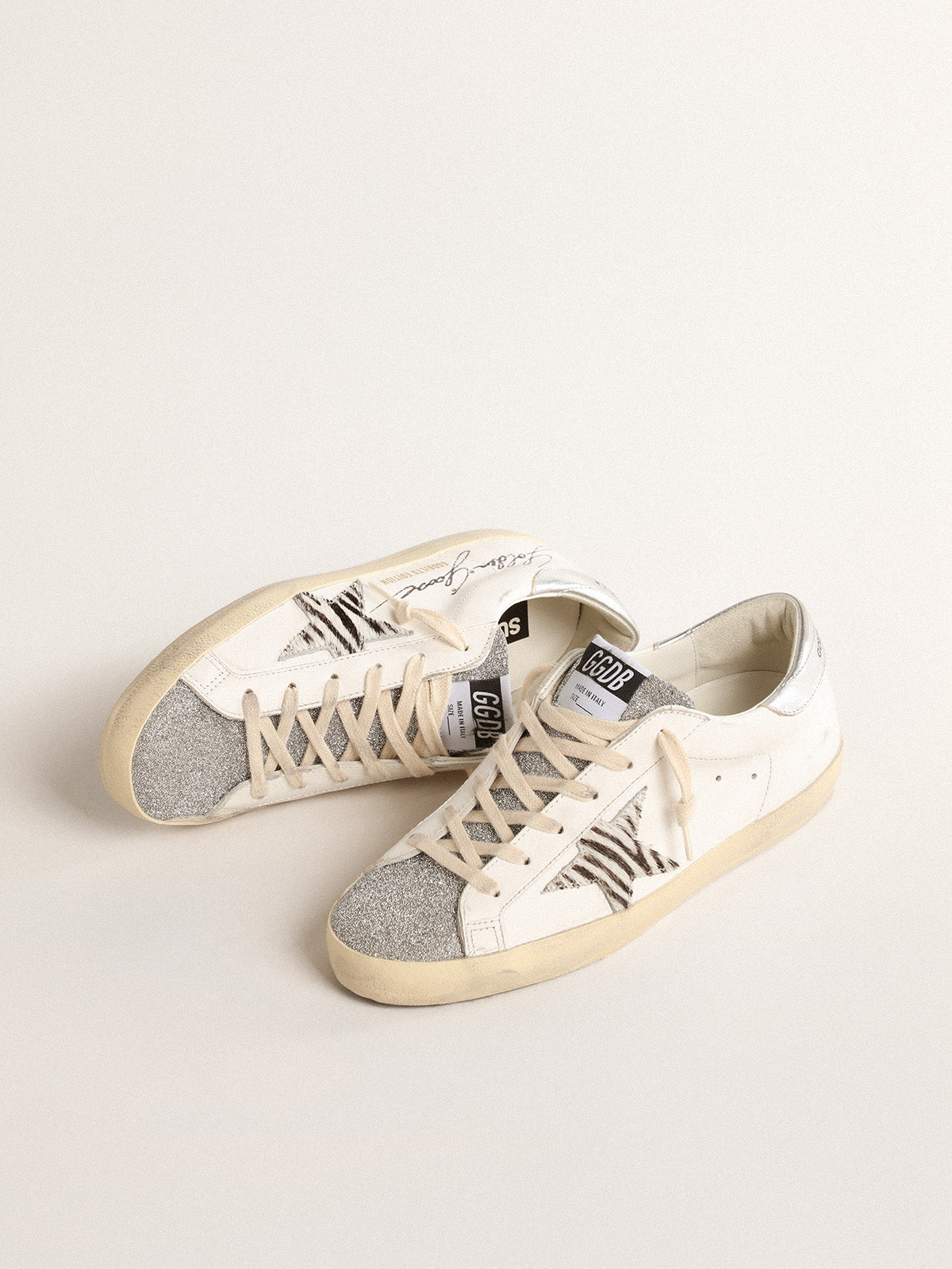 Super-Star LTD with silver Swarovski crystal tongue| Golden Goose