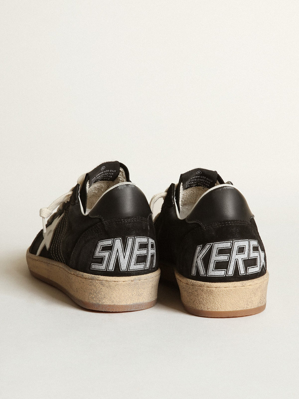 Men's Ball Star in black suede with white leather star| Golden Goose