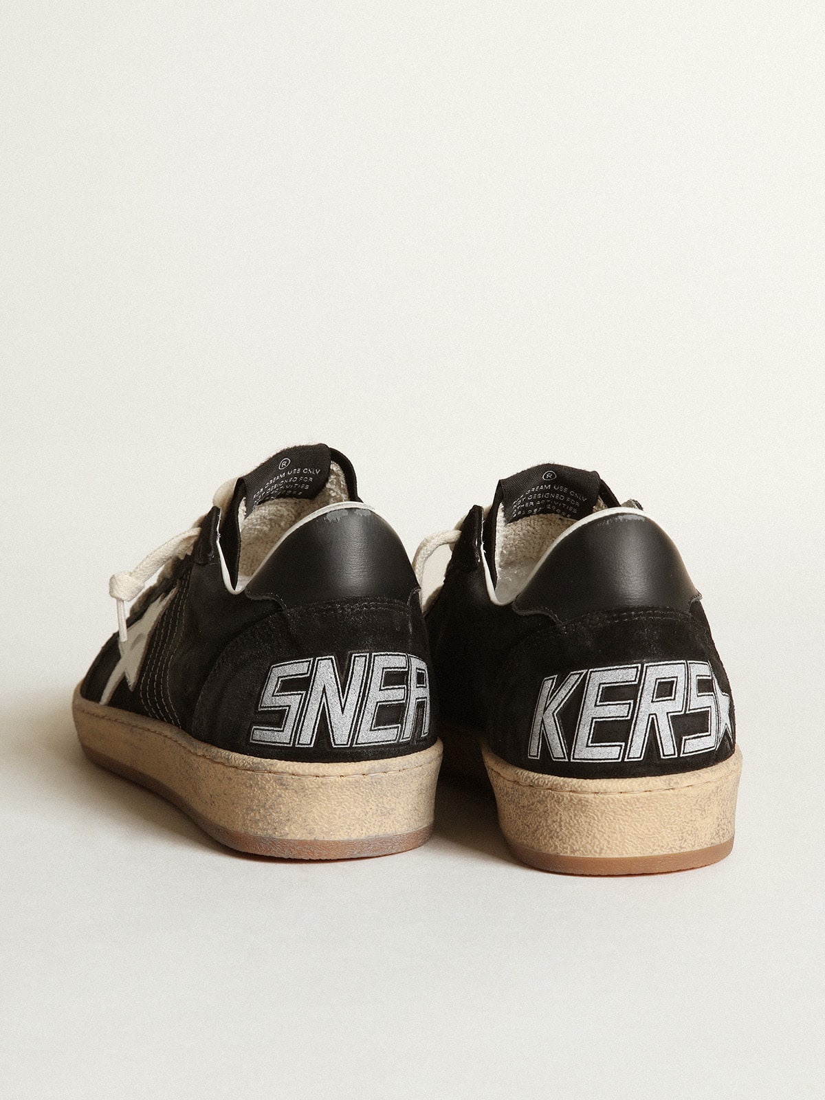Men's Ball Star in black suede with white leather star| Golden Goose