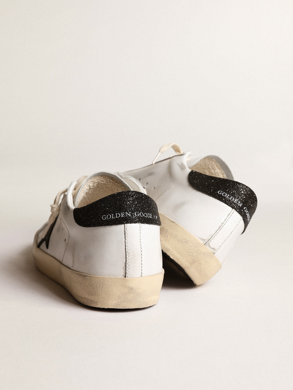 Super-Star with a black Swarovski crystal star and heel tab| Golden Goose