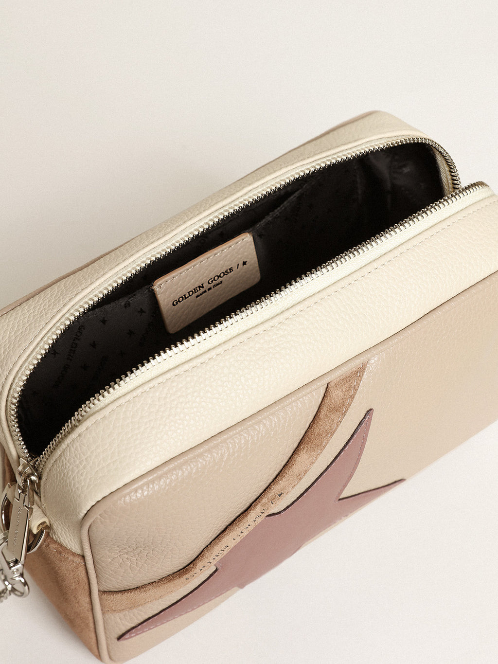 Women's Star Bag large in off-white hammered leather| Golden Goose