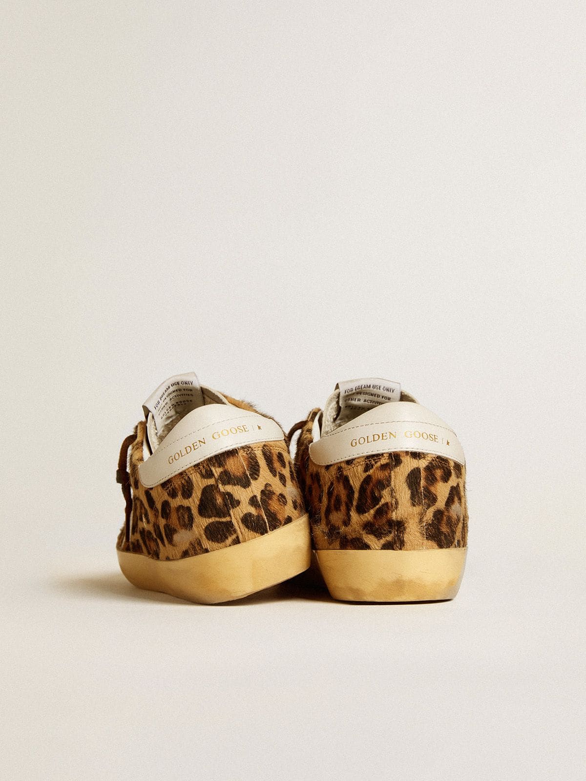Super-Star LTD in leopard-print pony skin with leather star and heel tab| Golden Goose