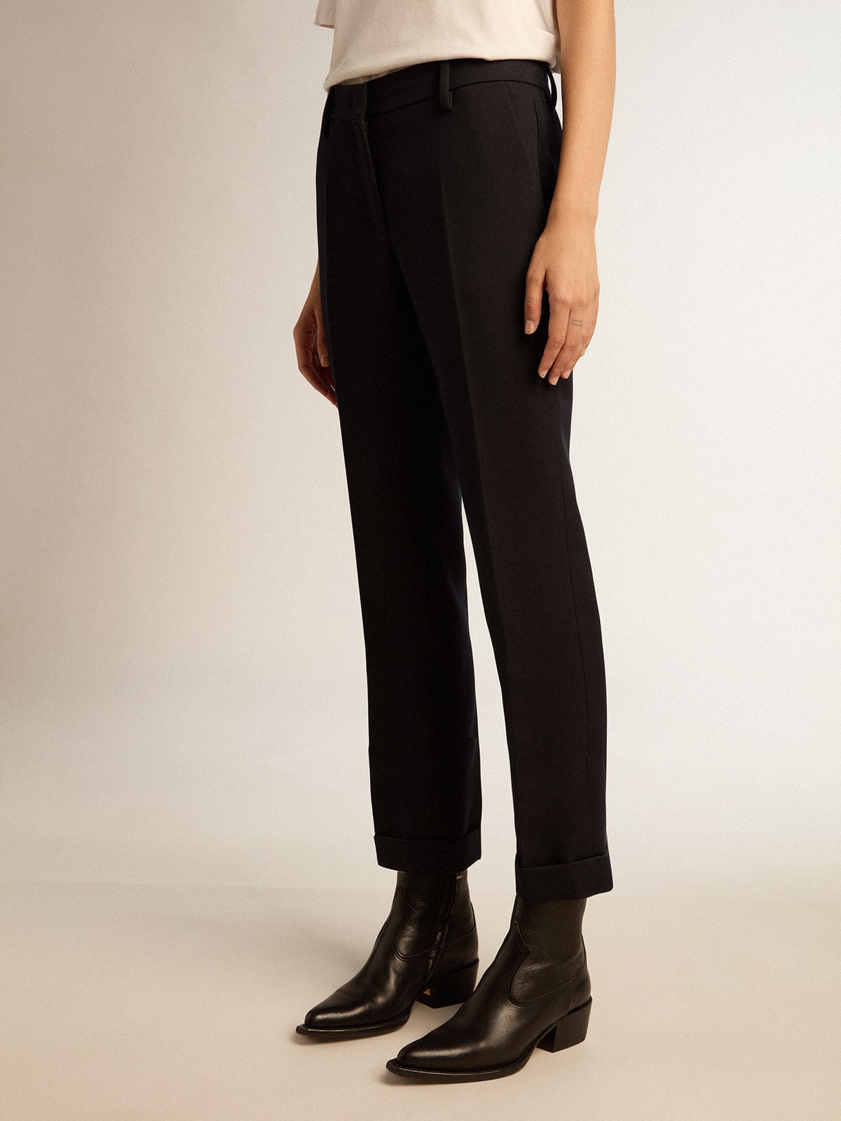 Women's wool cigarette pants| Golden Goose