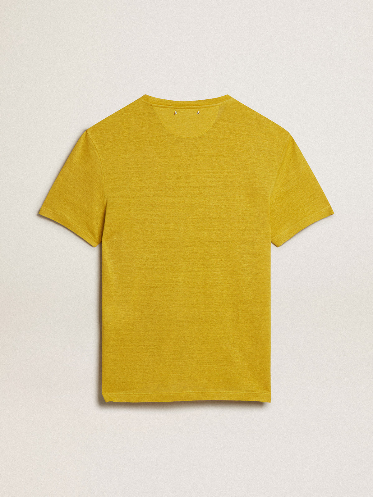 Men's T-shirt in maize-yellow linen| Golden Goose