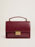 Venezia Bag in burgundy boarded leather with gold details| Golden Goose