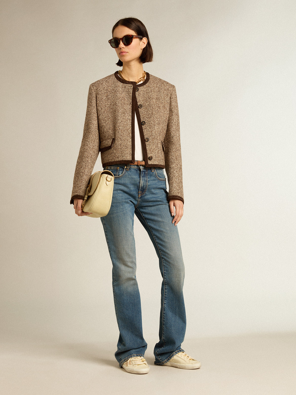 Blue jeans in elasticated fabric| Golden Goose