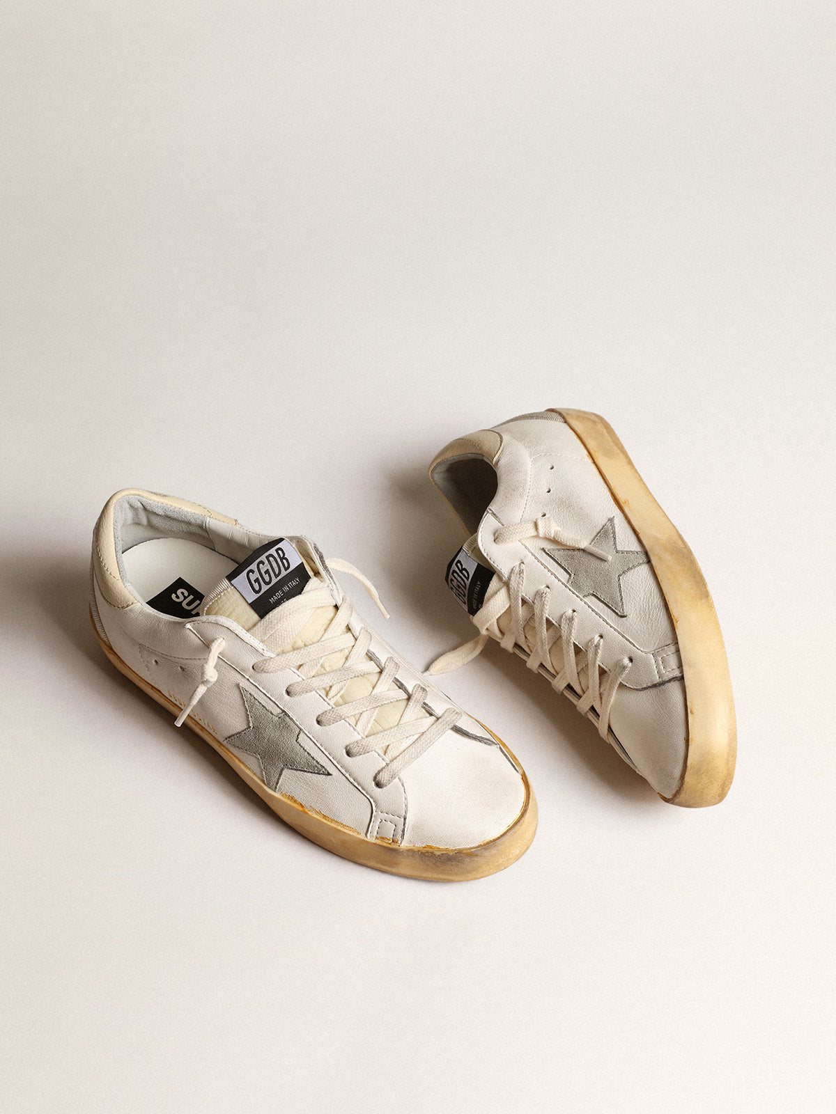 Super-Star LTD with ice-gray suede star and PVC heel tab| Golden Goose