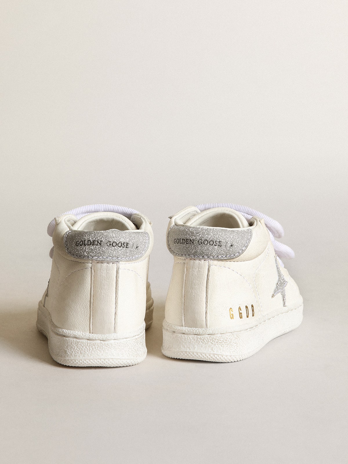 June in nappa leather with silver glitter star and heel tab| Golden Goose