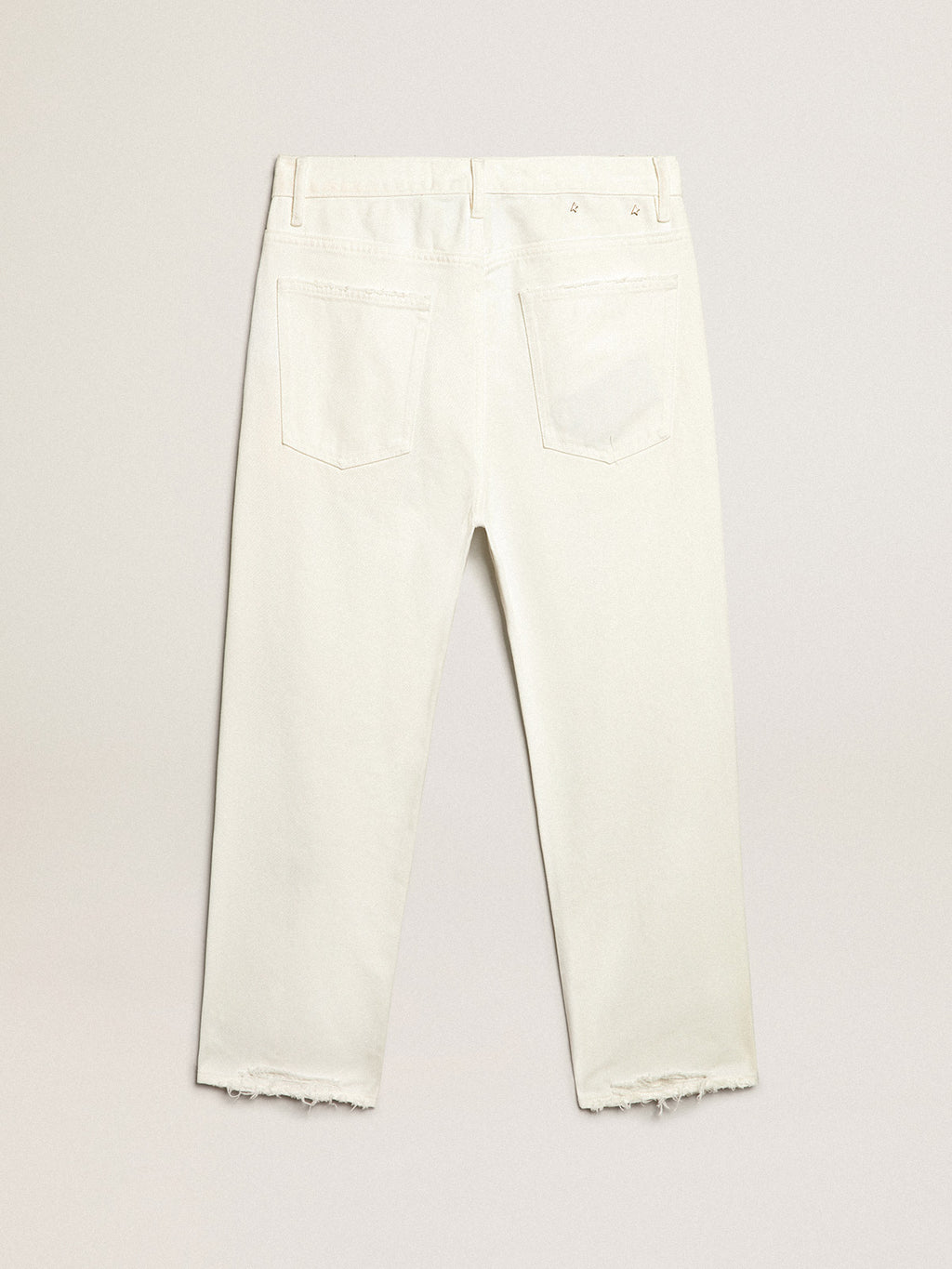 Stonewashed-effect white jeans| Golden Goose