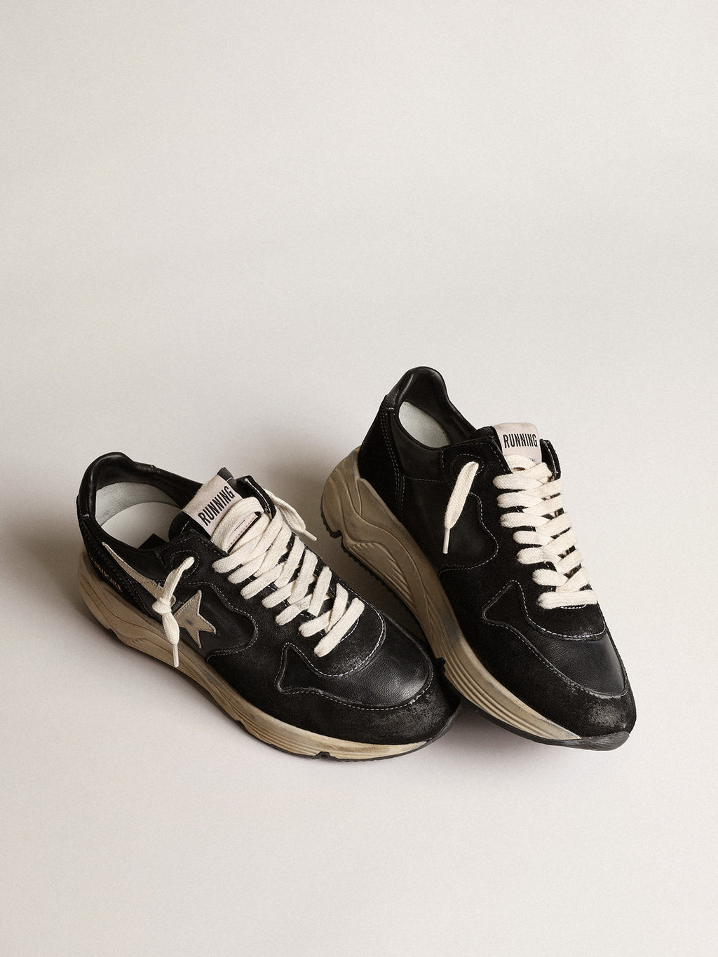 Women's Running Sole in black nappa and suede| Golden Goose