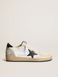 Women's Ball Star in white canvas and leather with black star| Golden Goose
