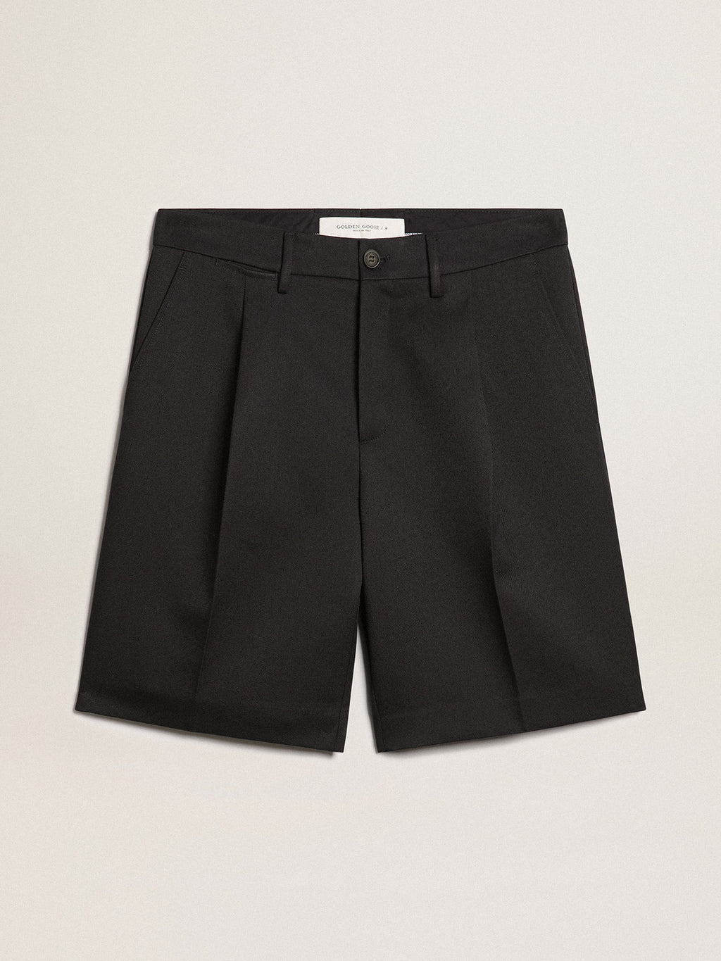 Men's bermuda shorts in dark blue wool| Golden Goose