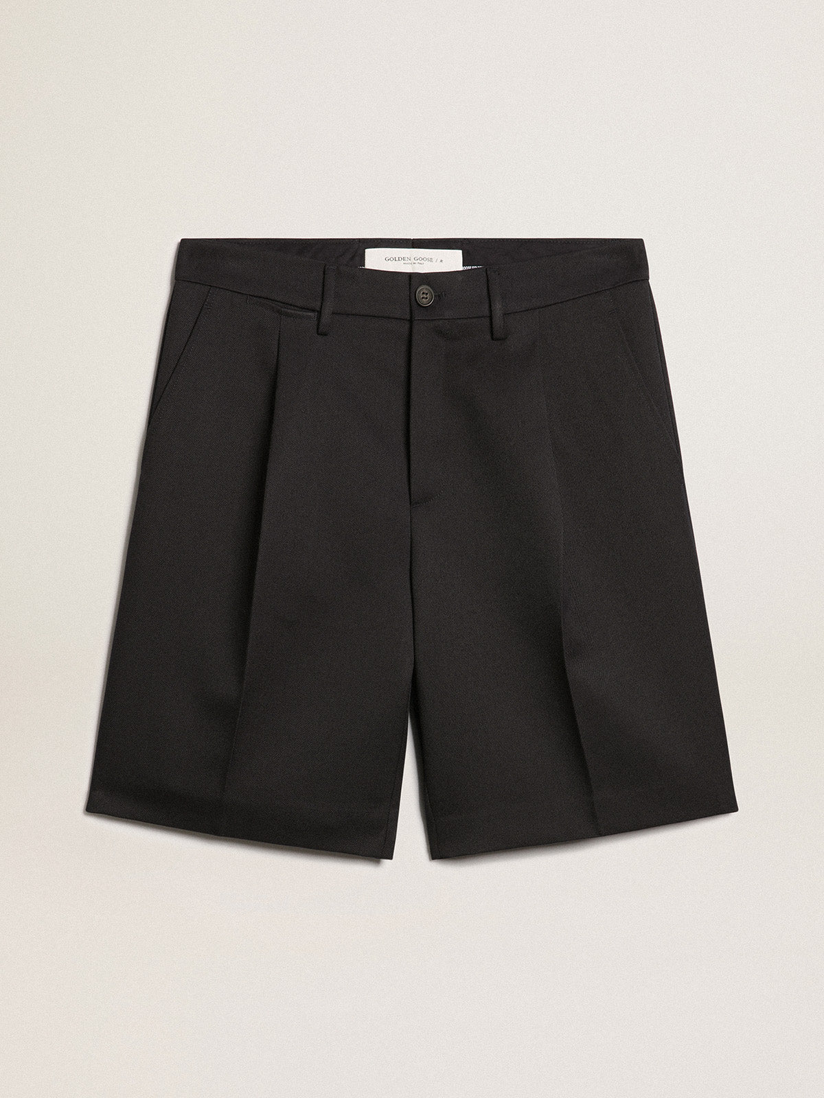 Men's bermuda shorts in dark blue wool| Golden Goose