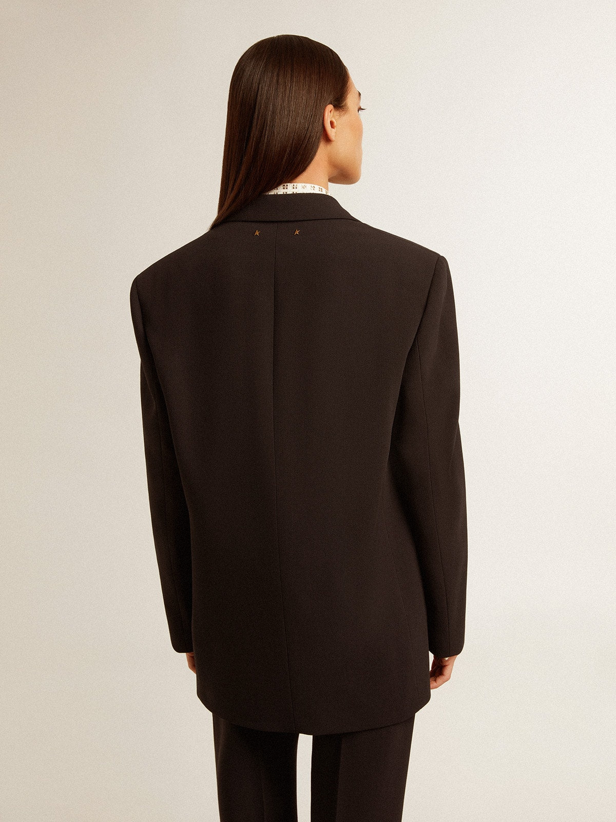 Women's black wool-blend blazer jacket