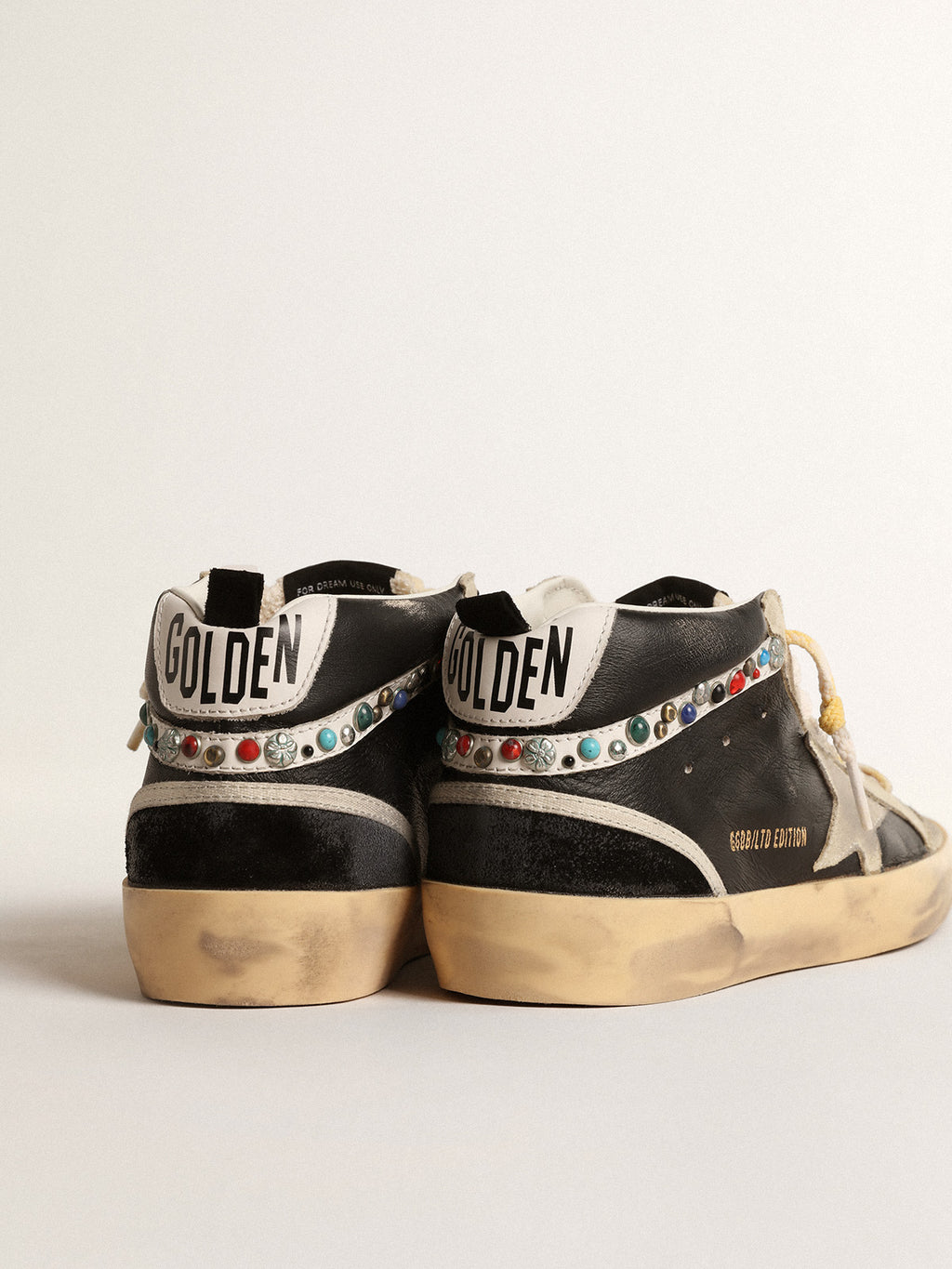 Mid Star LTD in nappa leather with suede star and studded flash| Golden Goose