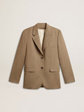 Women's dove-gray double-breasted blazer| Golden Goose