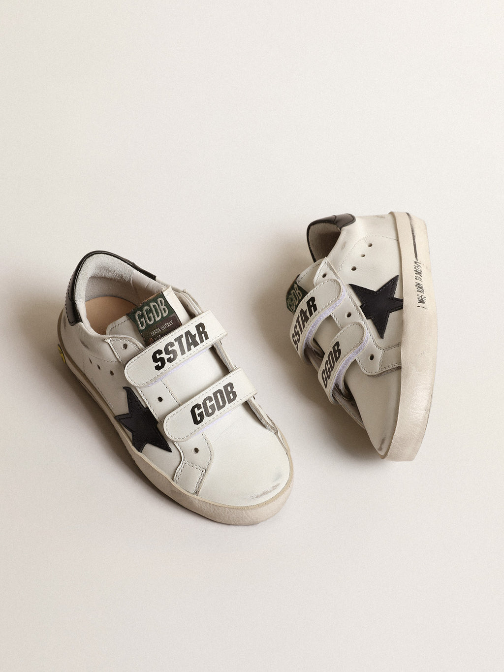 Old School Young with metallic leather star and black heel tab| Golden Goose