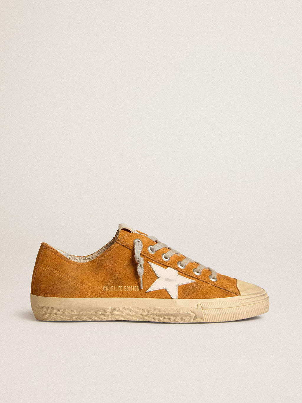 Men's V-Star LTD in camel suede with a milk-white leather star| Golden Goose