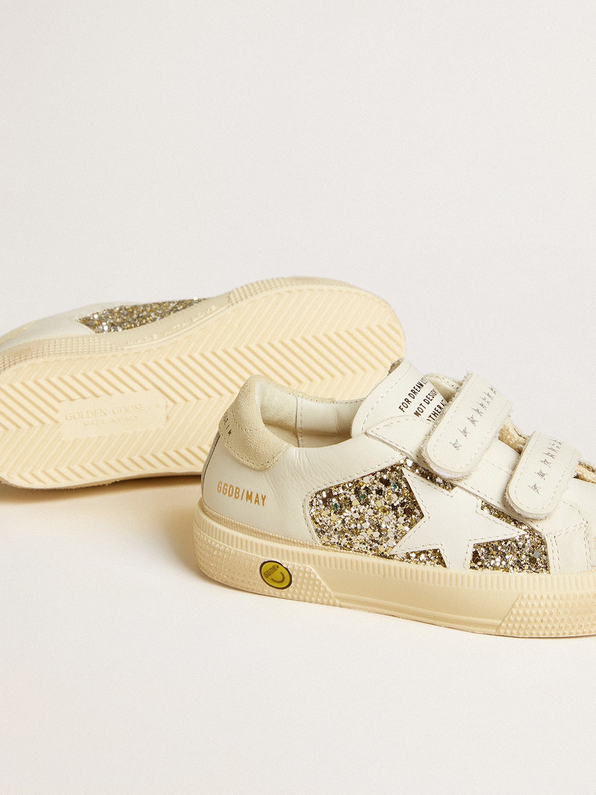 May School Young in glitter with leather star and suede heel tab| Golden Goose