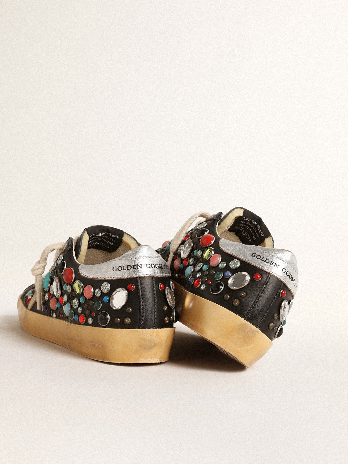 Super-Star with multicolored studs and beige suede star| Golden Goose