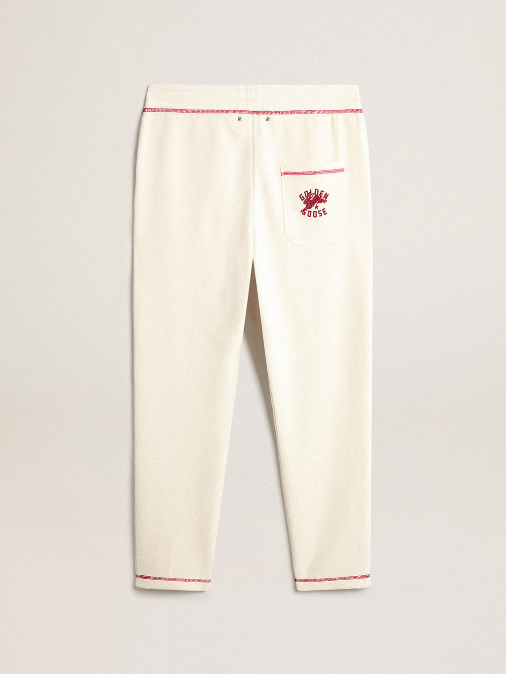 Men's heritage white joggers with CNY logo| Golden Goose