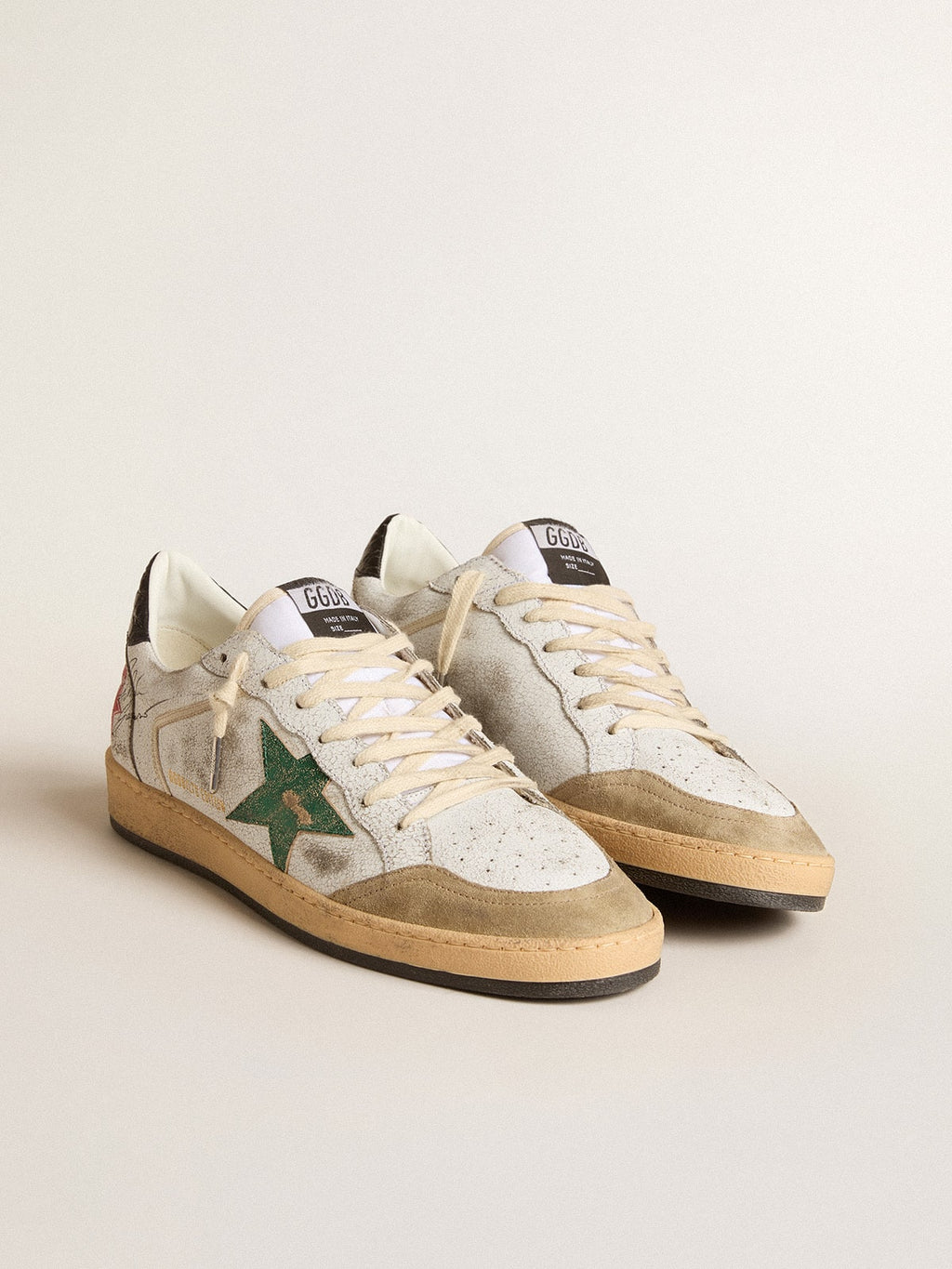 Men's Ball Star with metallic leather star and gray leather heel tab| Golden Goose