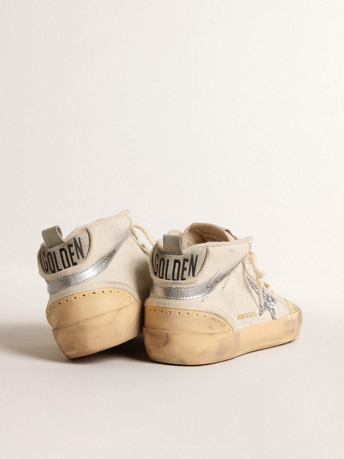 Mid Star LTD with glitter star and metallic leather flash| Golden Goose