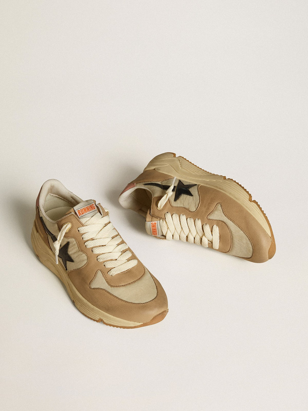 Running Sole LTD in nylon and nubuck with leather star and heel tab| Golden Goose