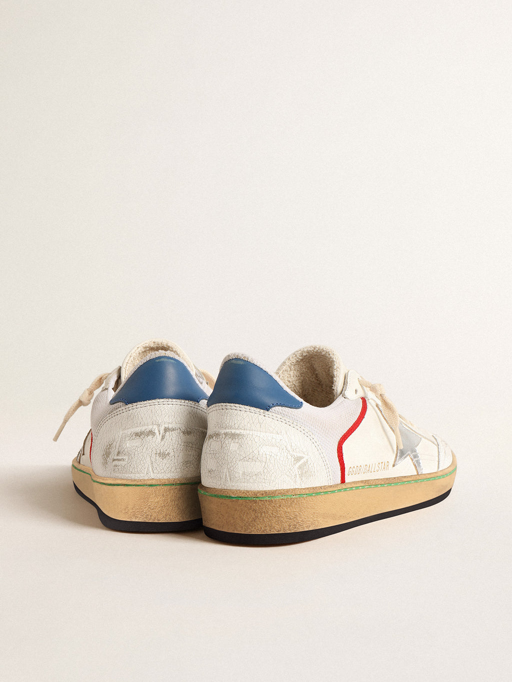 Ball Star in nappa and mesh with silver metallic leather star| Golden Goose