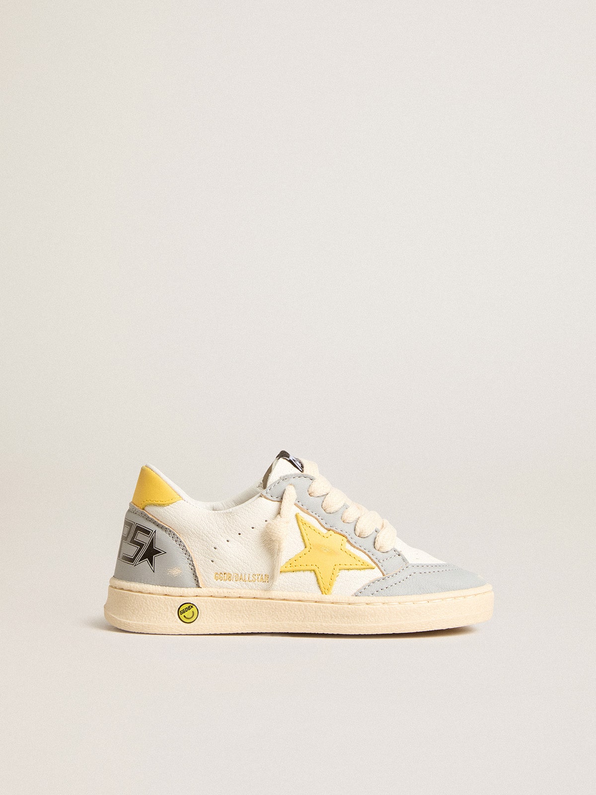 Ball Star Junior with yellow leather star and heel tab| Golden Goose