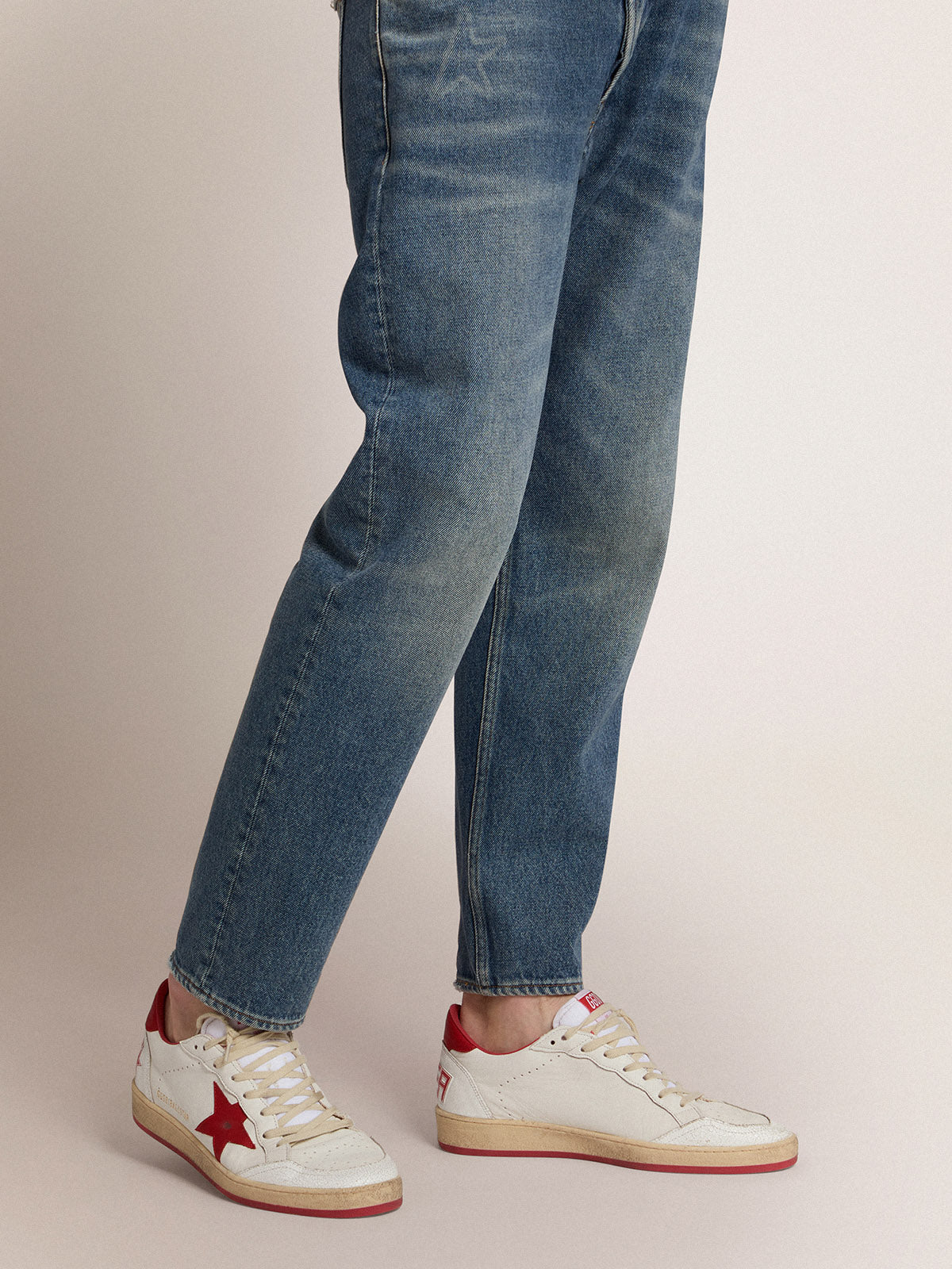 Men's Ball Star in white leather| Golden Goose