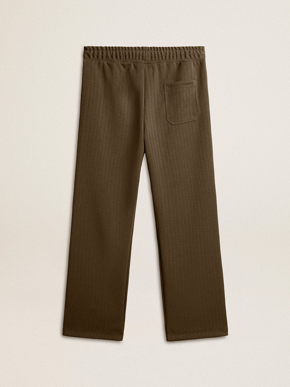 Men's military green joggers with white logo| Golden Goose