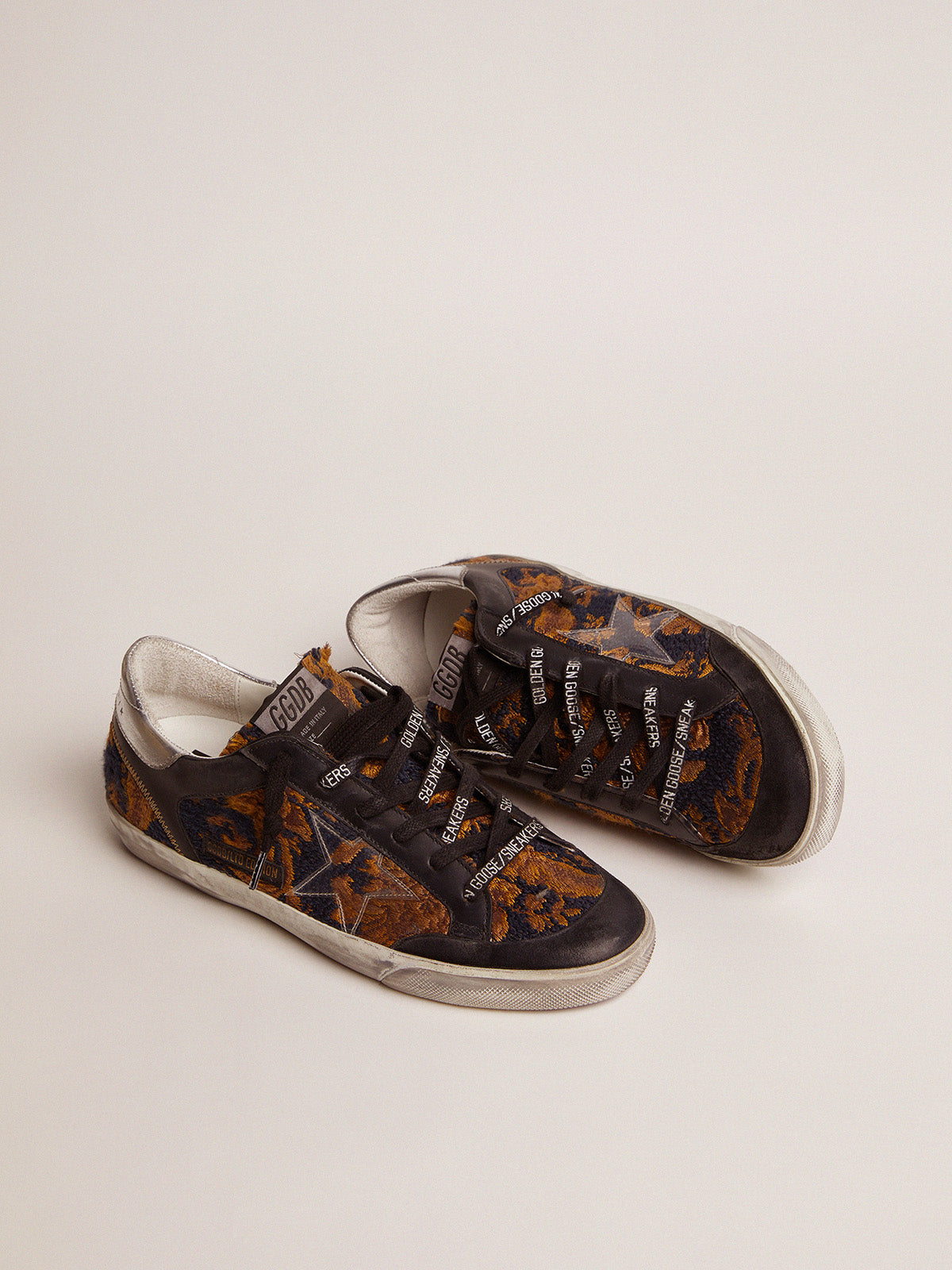 Women's Super-Star Penstar LAB sneakers in jacquard brocade with PVC star| Golden Goose