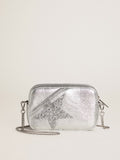 Mini Star Bag in silver metallic leather with Swarovski crystal star| Golden Goose