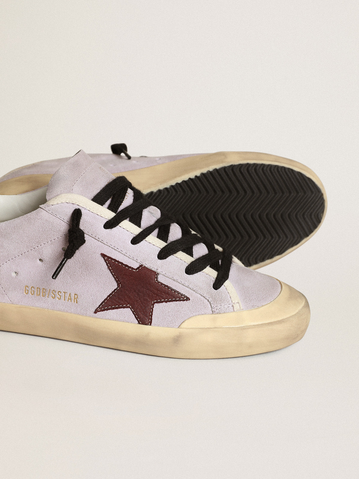 Super-Star in lilac suede with a brown star and gold heel tab| Golden Goose