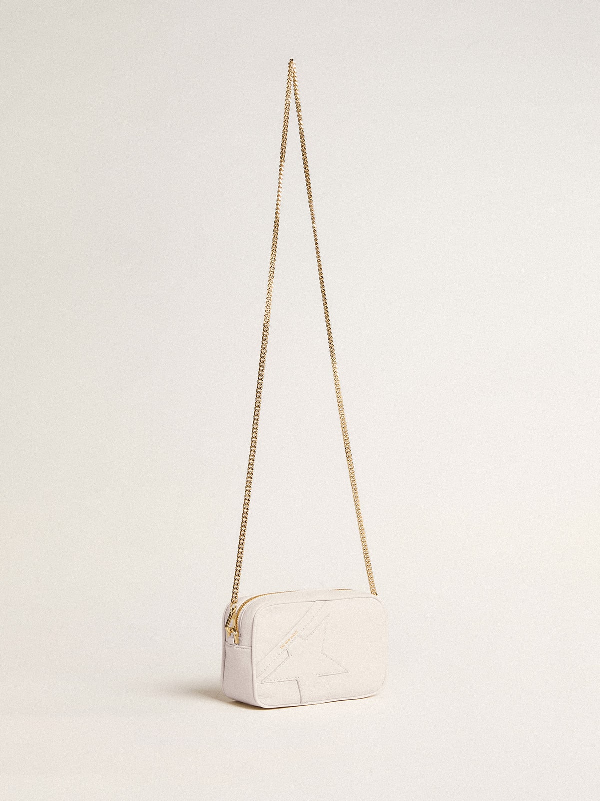 Mini Star Bag in butter-white leather with tone-on-tone star| Golden Goose