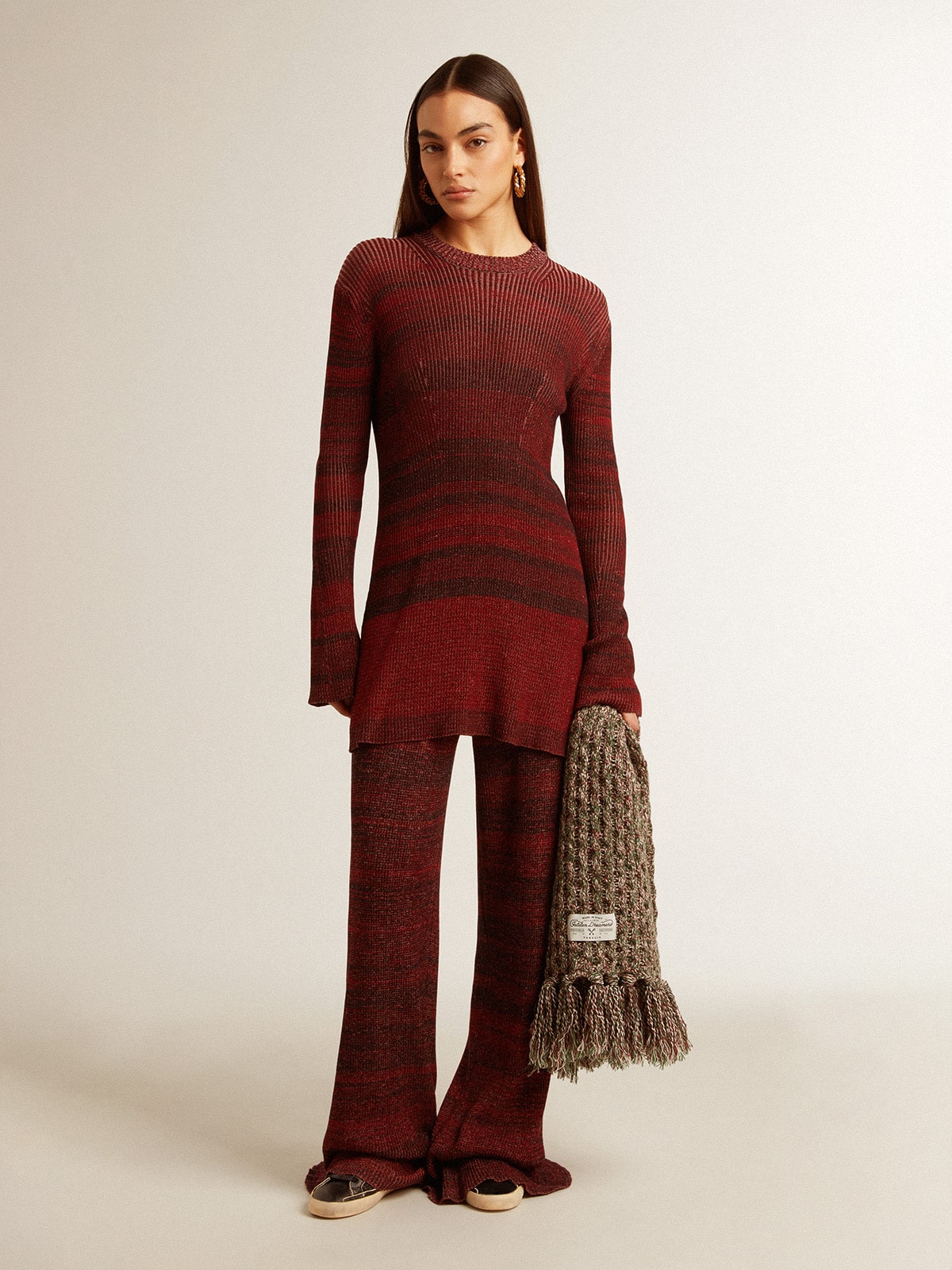 Irregular-striped cotton pants| Golden Goose