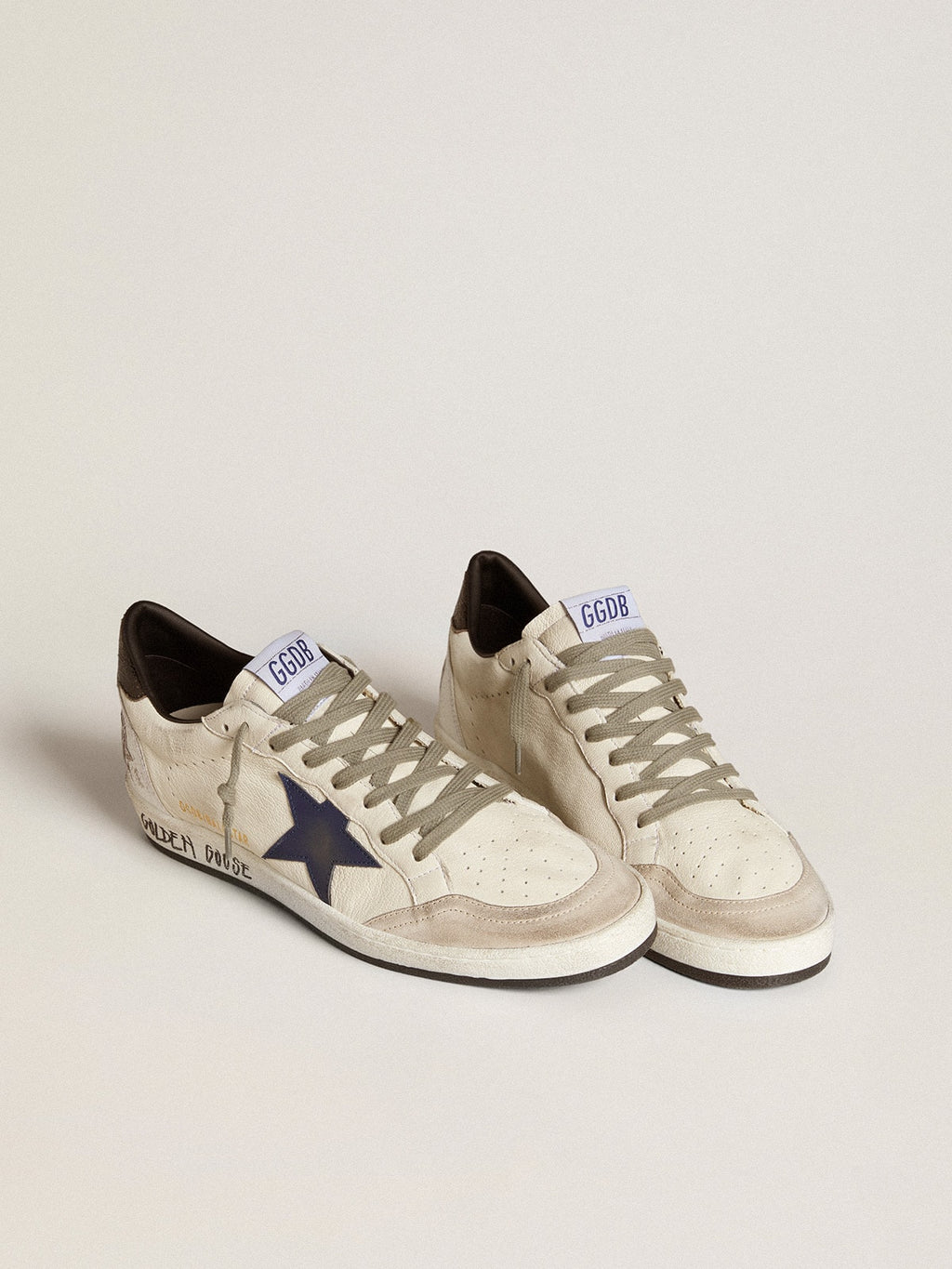 Men's Ball Star in nappa with leather star and metallic leather heel tab| Golden Goose
