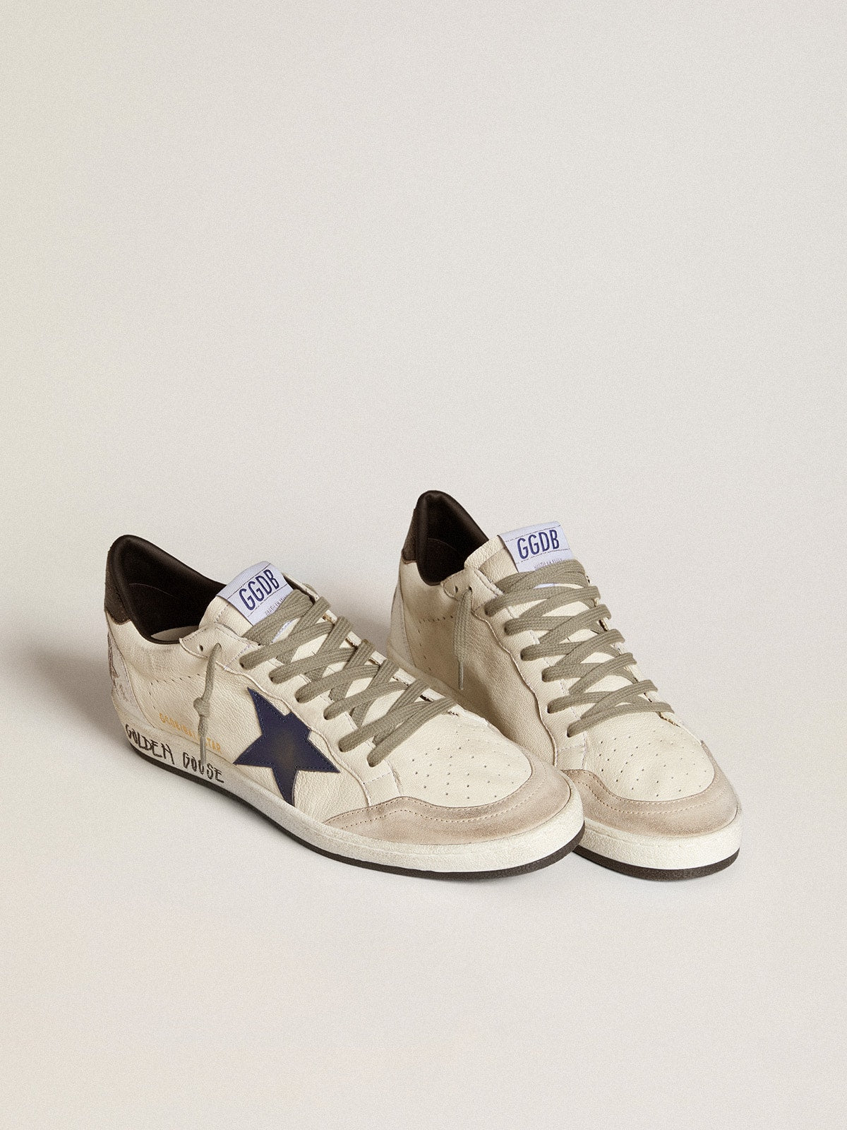 Men's Ball Star in nappa with leather star and metallic leather heel tab| Golden Goose