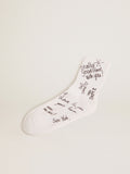 Optical white socks with black lettering| Golden Goose