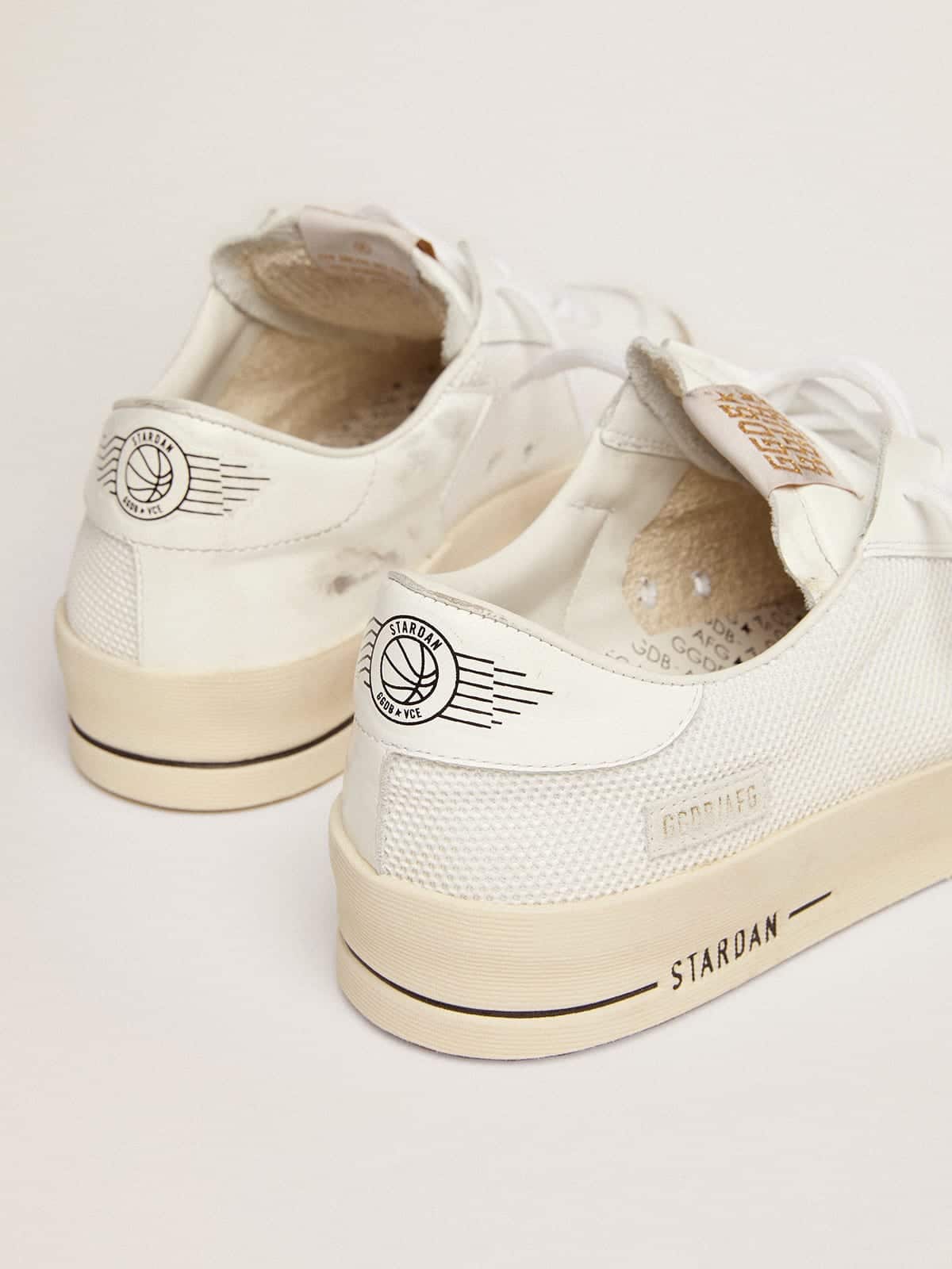 Stardan with white leather and mesh inserts and black suede star| Golden Goose