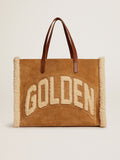 East-West California Bag in suede leather with shearling| Golden Goose