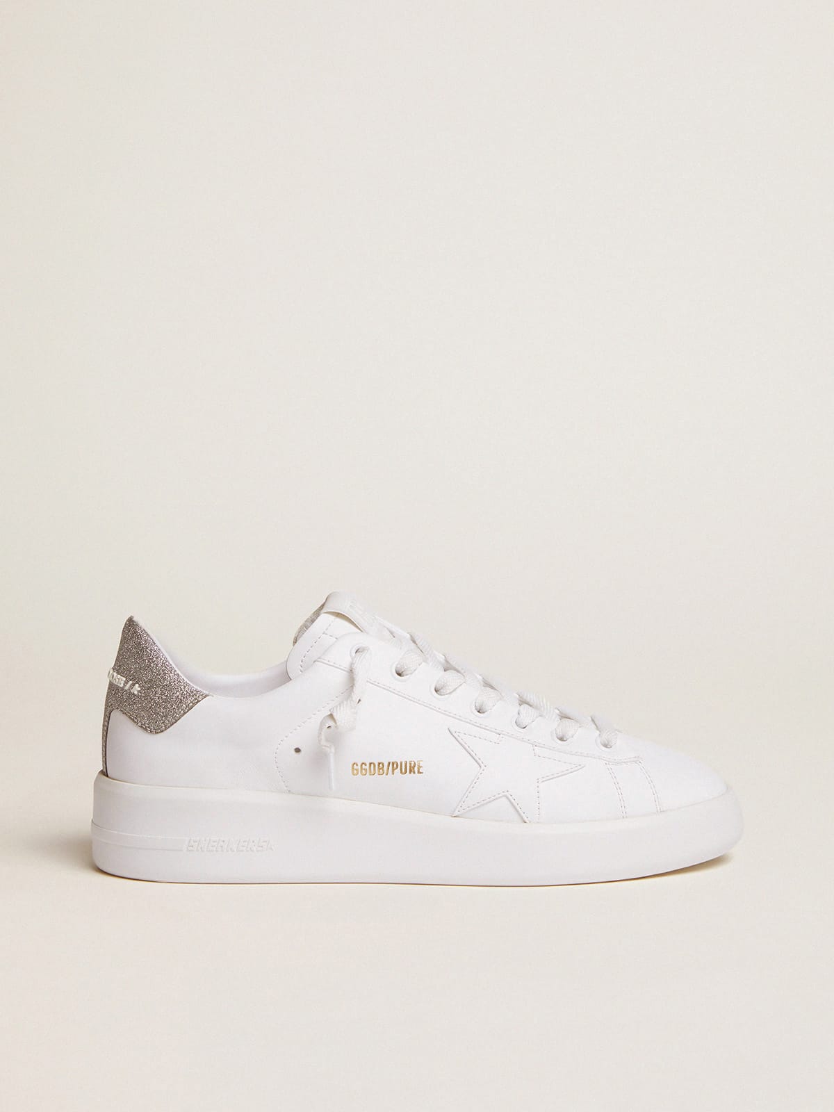 Women's Purestar sneakers with glittery silver heel tab| Golden Goose