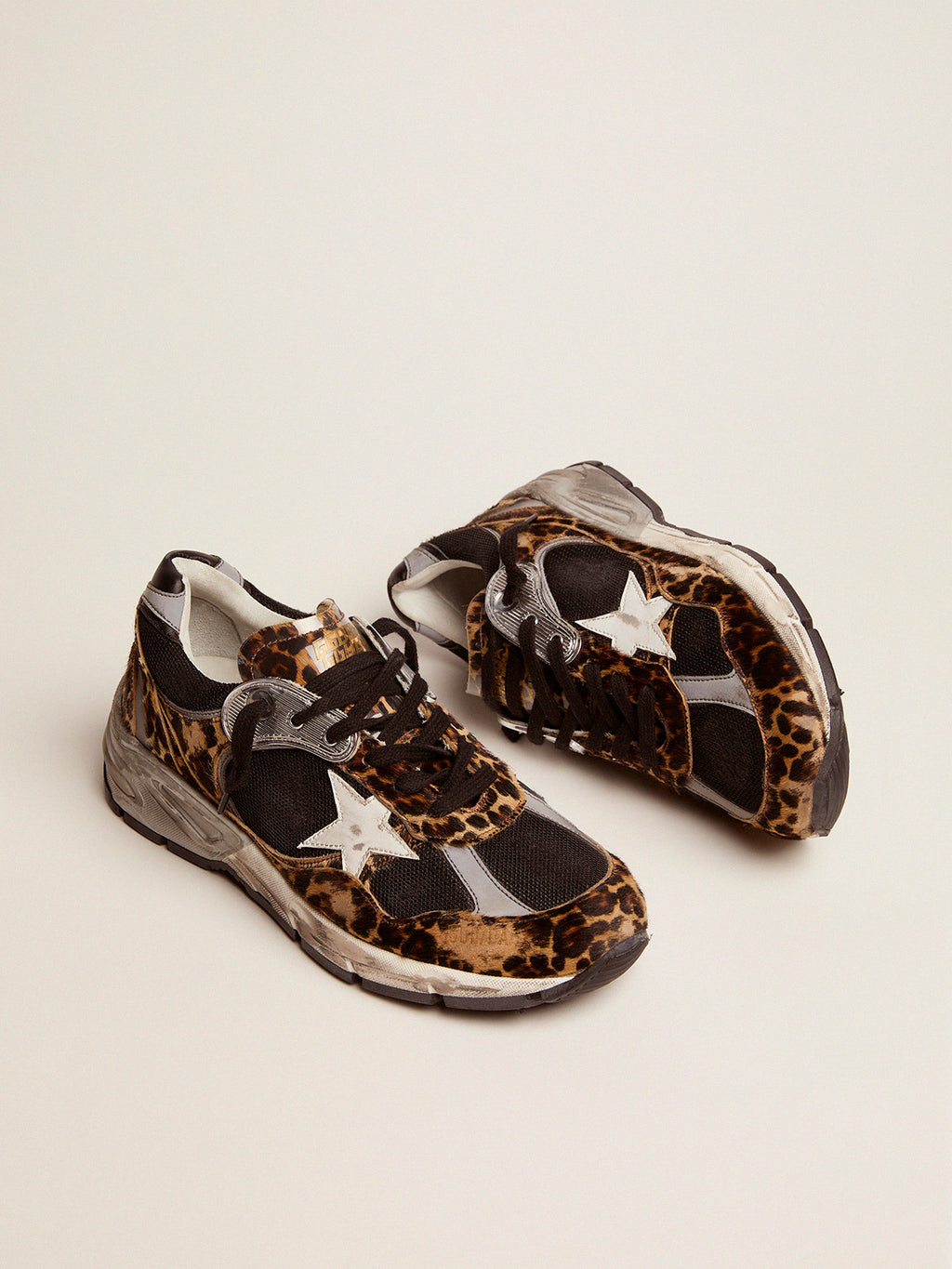 Women's Dad-Star sneakers in leopard-print pony skin| Golden Goose