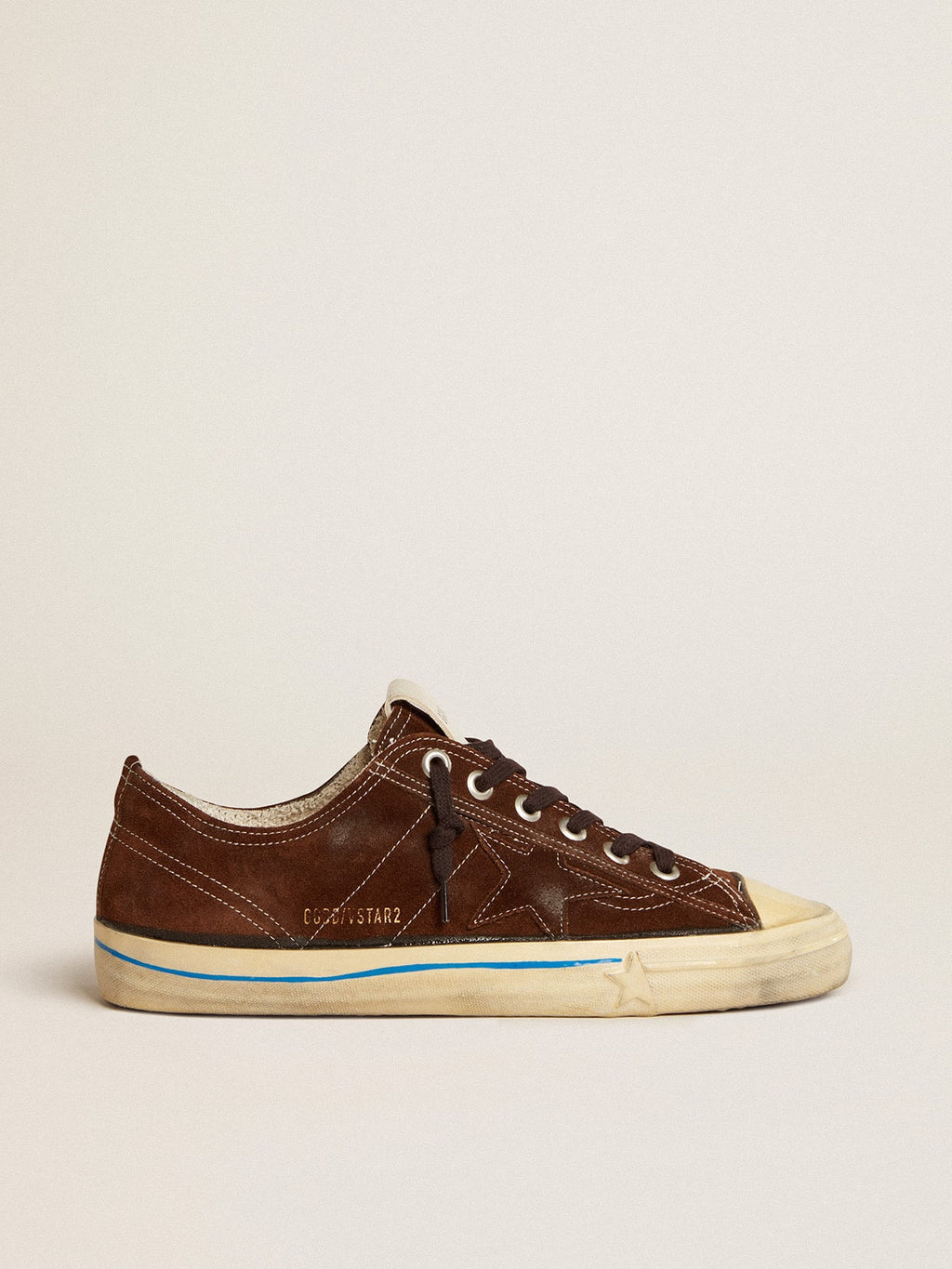 Women's V-Star LTD in suede with brown star| Golden Goose